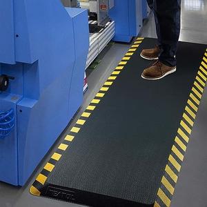 FEATOL Anti Fatigue Mat Industrial, Ergonomic Standing Floor Mat for Work for Stand, Black with Yellow Border Safety 20" x 39"-Support for Leg & Back Pain
