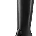 Dumjey Knee High Boots for Women Chunky Heel Square Toe Tall Boots Wide Calf Fashion Long Boot with Side Zipper, Size 7