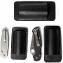 Leather Pocket Knife Belt Sheath for Horizontal & Vertical Carry, EDC Multitool Folding Knife Belt Holder Holster VPKM