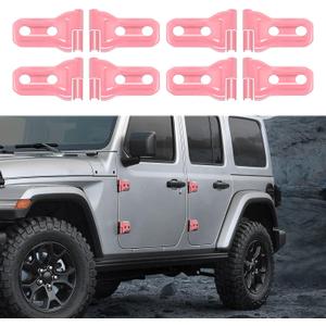RT-TCZ Jeep Hinge Cover Trim - Front & Rear Door Hinges, Exterior Decoration Accessories for Jeep Wrangler JL & Gladiator JT (2018-2024), 8Pack, Pink