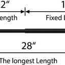 Turquoize 2 Pack Magnetic Curtain Rods for Metal Doors 1/2" Multi-Use Versatile Adjustable Appliance Magnetic Rod Extends from 16 inch to 28 inch Magnetic Cafe Curtain Rod, Black, 2 Pack