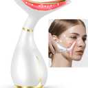 Red Light Facial Massager, Skin Care Tools for Face & Neck Beauty Device, 3 in 1 Face Massager Tool with LED, Thermal, Vibration, Tightenings, Rejuvenation for Women (White)