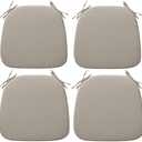 Magpie Fabrics Outdoor/Indoor 17"x16"x2" Chair Cushions with Ties Set of 4, Waterproof All Weather U-Shape Seat Pads Decoration for Patio Garden Furniture Home Office (Taupe) 