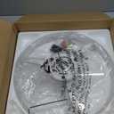 VOLISUN Low Profile Ceiling Fans with Lights and Remote, 20in Flush Mount Ceiling Fans with Light, 3000K-6500K Dimmable Fandelier LED Fan Light, White Bladeless Ceiling Fans with Lights for Bedroom