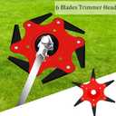 2PCS 6 Steel Razors Trimmer Head Reversible Weed Eater Blades Metal Mn65 Brush Cutter Blades Professional Grass Trimmer Head Replacement with 1 Pack 6 Teeth Adapter Kit for String Trimmers