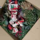 Christmas Wreath for Front Door, 18 Inch Red Truck Christmas Door Wreath with Bowknot, Artificial Red Berries, Rustic Holiday Xmas Decorations Vintage Farmhouse Wreaths for Outdoor, Indoor, Window (C)
