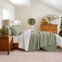 EVERGRACEHOME Cotton Coverlet Set King Size 3 Pieces, Lightweight Soft Ribbed Matelassé Bedspread Quilt Set, Cozy Oversized Quilted Bedding Set with 2 Pillow Shams for All Seasons, Light Sage Green