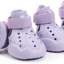 Lightweight Dog Boots Anti-Slip Breathable Vents Dog Shoes, Adjustable Reflective Loop,All-Weather Paw Protection 4pcs (06, Purple)