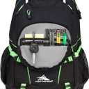 High Sierra Loop Backpack, Travel, or Work Bookbag with tablet sleeve, One Size, Midnight Blue/Black/Lime