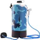 Portable Camping Shower Bag - 10L/2.2 Gallons Solar Shower Water Bag with Foot Pump, Hose and Shower Head - Camp Shower for Camping, Beach, Travel, Outdoor Activities