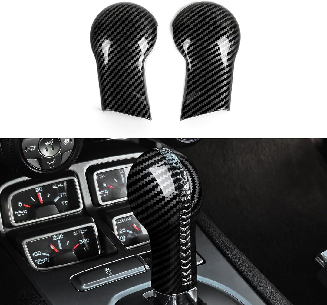 Car Sticker Gear Shift Knob Decal ABS Carbon Fiber Interior Trim Cover for Chevrolet Camaro ZL1 2010 2011 2012 2013 2014 2015 Accessories
