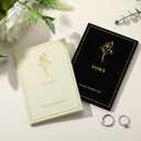 Engrowtic Set of 2 Wedding Vow Books His and Hers Vows on Our Wedding Day Notebooks with Gold Foil Fabric Cover 5.8"x 4.1" Bride and Groom Gift for Newly Engaged Couple, 60 Lined Pages (Black, White)