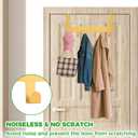 Snailhouse Over The Door Hooks for Hanging, Stainless Steel Door Hanger Towel Rack Holder with 6 Hooks for Bathroom, Bedroom, Kitchen, Gold