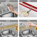 2 x Peel and Stick Wall Molding Trim, Multifunctional Corner Guards & Caulk Strip Baseboard for Floor, Door Frame Protection (Shiny Gold, 16.4ft x 0.8inch)