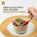 200 Pack Gold Mini Forks - 4 Inch Dessert Forks - Heavy duty Mini Forks For Appetizers, Tastings, Cocktails, Dessert Cups, BPA Free Small Gold Forks
