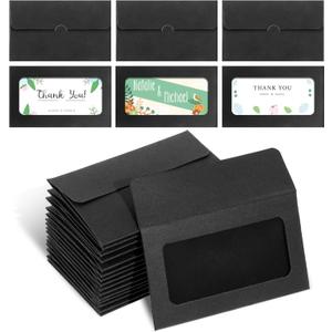 150 Packs Window Gift Card Envelopes Gift Card Sleeves Credit Card Size Envelopes Business Invitation Card Envelopes Without Card for Thanksgiving Christmas(3.9 x 2.4 Inch)
