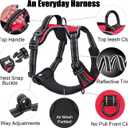 PoyPet No Pull Dog Harness, Reflective Comfortable Vest Harness with Front & Back 2 Leash Attachments and Easy Control Handle Adjustable Soft Padded Pet Vest for Small to Large Dogs (Red, XS)