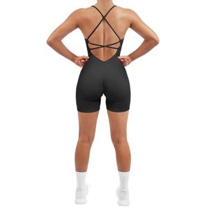 SUUKSESS Women Strappy Romper Seamless Jumpsuit Tummy Control Padded Sports Bra S