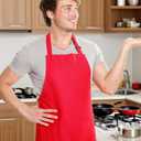 2 Pack Red Aprons for Cooking with Pockets Kitchen Aprons for Chef Men Women Adjustable Neck Strap BBQ Grilling Apron