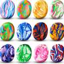 Honeydak 12 Pcs Thumb Worry Stone Worry Stones for Anxiety Clay Anxiety Stone Colorful Stress Soothing Easy to Carry, 12 Styles