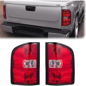 Tail Lights compatible with 2007-2014 Chevy Silverado 1500 2500HD 3500HD(2007 New Body Style only), 2007-2013 GMC Sierra 3500HD;1 Pair(Left+Right), (OE Pair Without Bulbs)