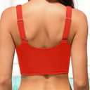 Women Sports Bra Swimsuit Top - Crop Bikini Top Only Modest Bathing Suit 2025 Square Neck Swimwear (L)
