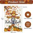 4 x Artscope Fall Maple Leaves Scarecrow Pumpkin Garden Flag 12x18 Inch Double Sided, Thanksgiving Seasonal Outdoor Autumn Harvest Flag for Yard Farmhouse Holiday Decoration