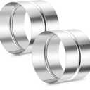 Hicarer 2 Pcs 4 Inch Galvanized Steel Duct Connector, Dryer Vent Connector, Round Coupler Extension for Ventilation, Metal Vent Coupler Metal Hose Coupling Pipe Duct Extension, Silver