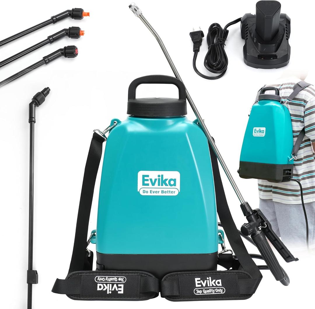 3.1 Gallon Backpack Battery-Powered Sprayer, Electric for 6 Hours in Garden and Lawn, with Multiple Nozzles, 2 Wands, Ideal for Weed Control, Disinfectant