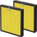 Vital 100S Pet Care Replacement Filter Compatible with LEVOIT Vital 100S Air Purifier, 3-in-1 H13 Grade True HEPA Activated Carbon Vital 100S-P Filter, Vital 100S-RF-PA (LRF-V102-YUS), 2 Pack, Yellow