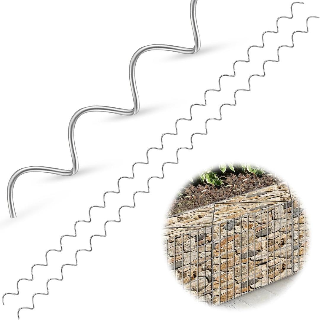 Yaocom 100 Pcs 36" x 2" Cages Spirals 9ga Galvanized Steel Gabion Wire for Cage Install and Connected Stone Gabion Basket Spirals for Garden Projects Quick and Easy Construction