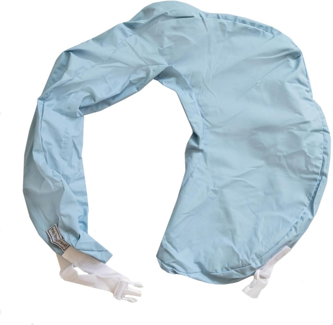 My Brest Friend Original Nursing Pillow Cover - Slipcovers For Baby - Vinyl, Adjustable Fit, Easy Care, Durable - Original Nursing Pillow Not Included, Blue
