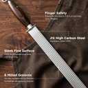 Honing Rod, 12 Inch Heavy - Duty Kitchen Knife Sharpener Rod, Wide & Flat Japanese High - Carbon Knife Sharpening Steel Featuring 6 Milling Grooves, Ergonomic Handle（68±2 HRC）