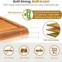 Bamboo Cutting Board Set of 3, Durable Wooden Chopping Boards with Distinctive Stand & Juice Grooves, Ideal for Meat, Vegetables, Fruit, Charcuterie Prep & Serving, Kitchen Essentials, Gifts for Mom