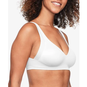 Warner's Women's No Side Effects Underarm and Back-Smoothing Comfort Wireless Lightly Lined T-Shirt Bra RA2231A, White