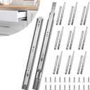 10 Pairs 16 inch Soft Close Drawer Slides 12 14 16 18 20 22 inch Full Extension Ball Bearing Side Mount Drawer Rail Runner Glide 100lb Load Capacity Dresser Cabinet Kitchen Slow Close Silver