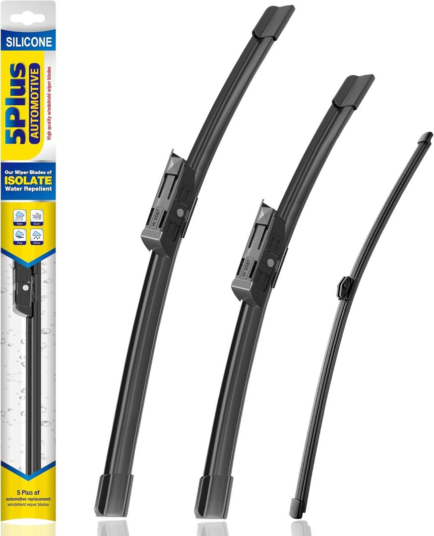5 PLUS Silicone Windshield Wipers Replacement for 2018-2024 Audi Q5 Wiper Blades(Set of 3),Automotive Replacement Windshield Wiper Blades For My Car-24"/20"/15"