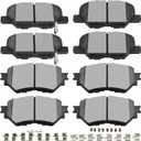 SCITOO D1759 D1679 Ceramic Brake Pads Sets Front & Rear w/Hardware Replacement For Mazda For 3 2014-2016,For Mazda For 3 Sport 2014