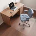 [Two-Sided Usable] 36 x 48 Hard Floor Chair Mats for Office, Clear Computer Chair Mat for Hardwood, Plastic Desk Floor Mat for Hardwood Floors, Rubber Office Chair Mat for Tile/Laminate Floor (Transparent)