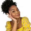 Afro Puff Kinky Curly Drawstring Ponytail Extension for Black Women - Synthetic Short Afro Kinkys Curly Afro Bun Extension Hairpieces Updo Pony Tails Hair Extensions (12inch,1B Natural Black)