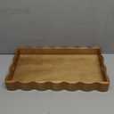 JUIOETURPine Wood Decorative Tray with Handle Rectangular Wooden Serving Tray for Breakfast in Bed,Coffee Table,Dining Table,or Kitchen - Perfect for Living Room,Bedroom,and Entryway Decor (burlywood)