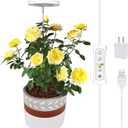 yadoker Plant Grow Light, LED Growing Light Full Spectrum for Indoor Plants,Height Adjustable, Automatic Timer, 5V Low Safe Voltage,Idea for Small Plant Light (1 Pack, Warm White)