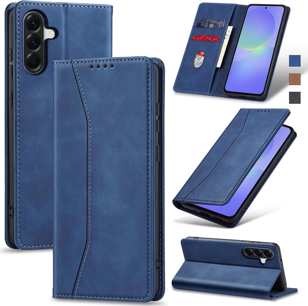 Jasonyu Flip Wallet Case for Samsung Galaxy A36 5G,Leather Magnetic Folio Cover with Card Holder,Kickstand - TPU Shockproof Durable Protective Phone Case,Blue Jasonyu Flip Wallet Case for Samsung Galaxy A36 5G,Leather Magnetic Folio Cover with Card Holder,Kickstand - TPU Shockproof Durable Protective Phone Case,Blue