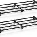 Mr IRONSTONE Lengthened Under Bed Storage with 6 Wheels, Rolling Underbed Storage with Handle, Metal Under the Bed Storage with High Load Capacity Up to 80LBS (2 Pack (36.42"x16.73"x2.36"))