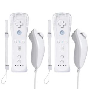 Zamia 2 Packs Upgrade Controller with Silicone Case and Wristband,Remote Controller Compatible for Wii/Wii U Games