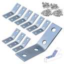 CNQLIS 10 Pcs 45 Degree Angle Bracket Fitting for 1-5/8 Strut Channel, Comes with 40 Bolts 4 Hole Corner Brace Connector, 3/16" ThickThick