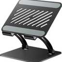 tounee Tablet Holder Stand, Dual Rod Adjustable Aluminum Desktop Stand, Compatible with 4.7-16.9" iPads, Surface Tablets, Portable Monitor, Kindle and More (Black)