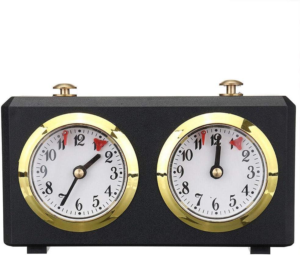 Professional Digital International Chess Clock, I-GO Count Up Down Timer with Alarm Function, Portable Retro Analog Chess Game Timer (Black)