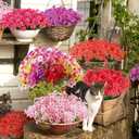 AGIRL 24 Bundles Artificial Flowers for Outdoor,No Fade Fake Plastic Flowers Faux Plants for Decoration Hanging Planters Indoor Outside Garden Porch Window Box Home Wedding Farmhouse