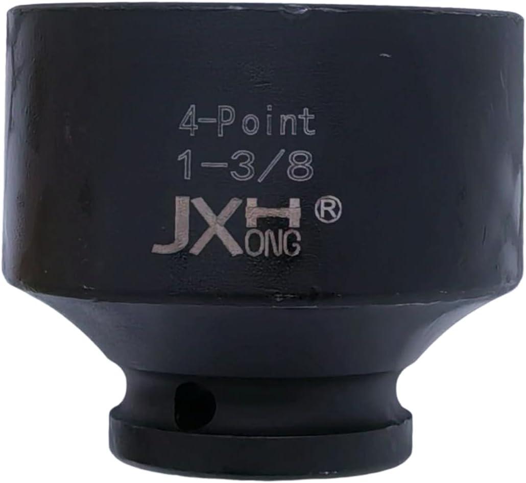 1/2" Drive 1-3/8" 4-Point Square Impact Socket, Heat Treated Cr-Mo Alloy Steel